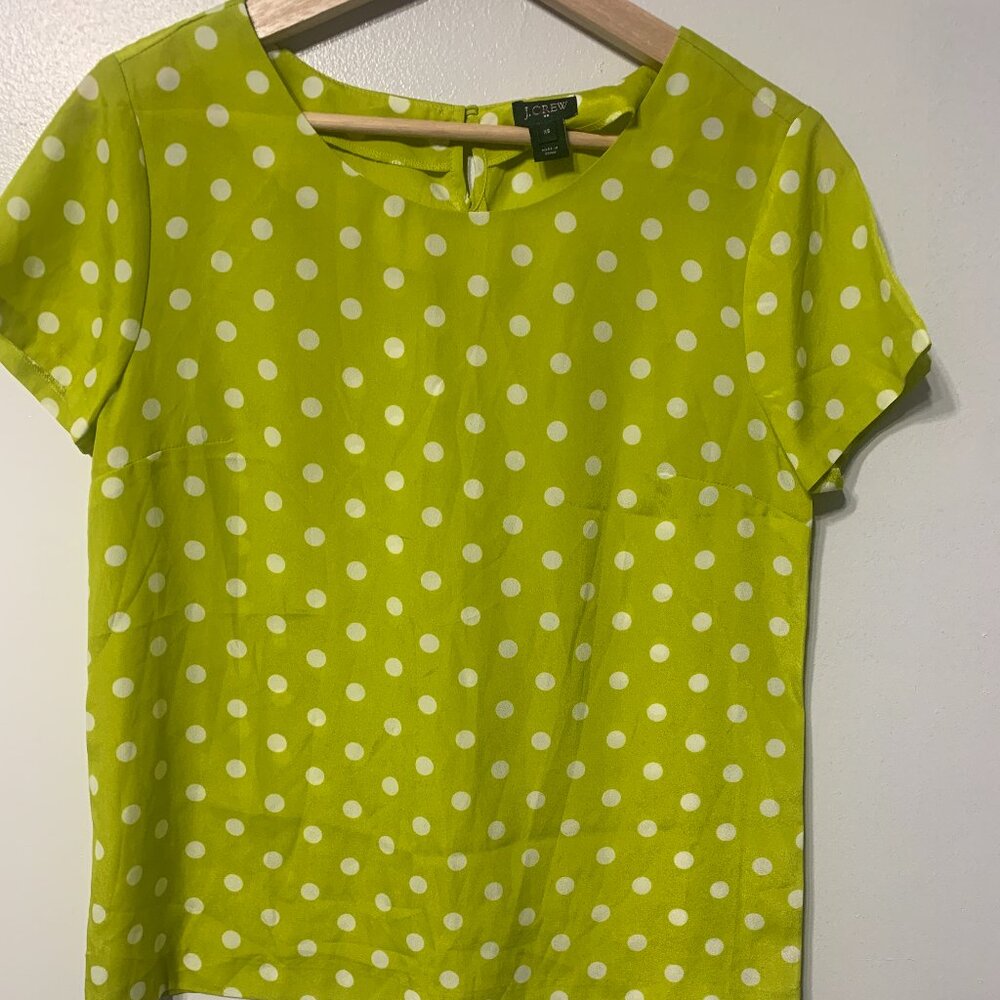 J Crew Green Size XS Color lime green short-sleeve blouse